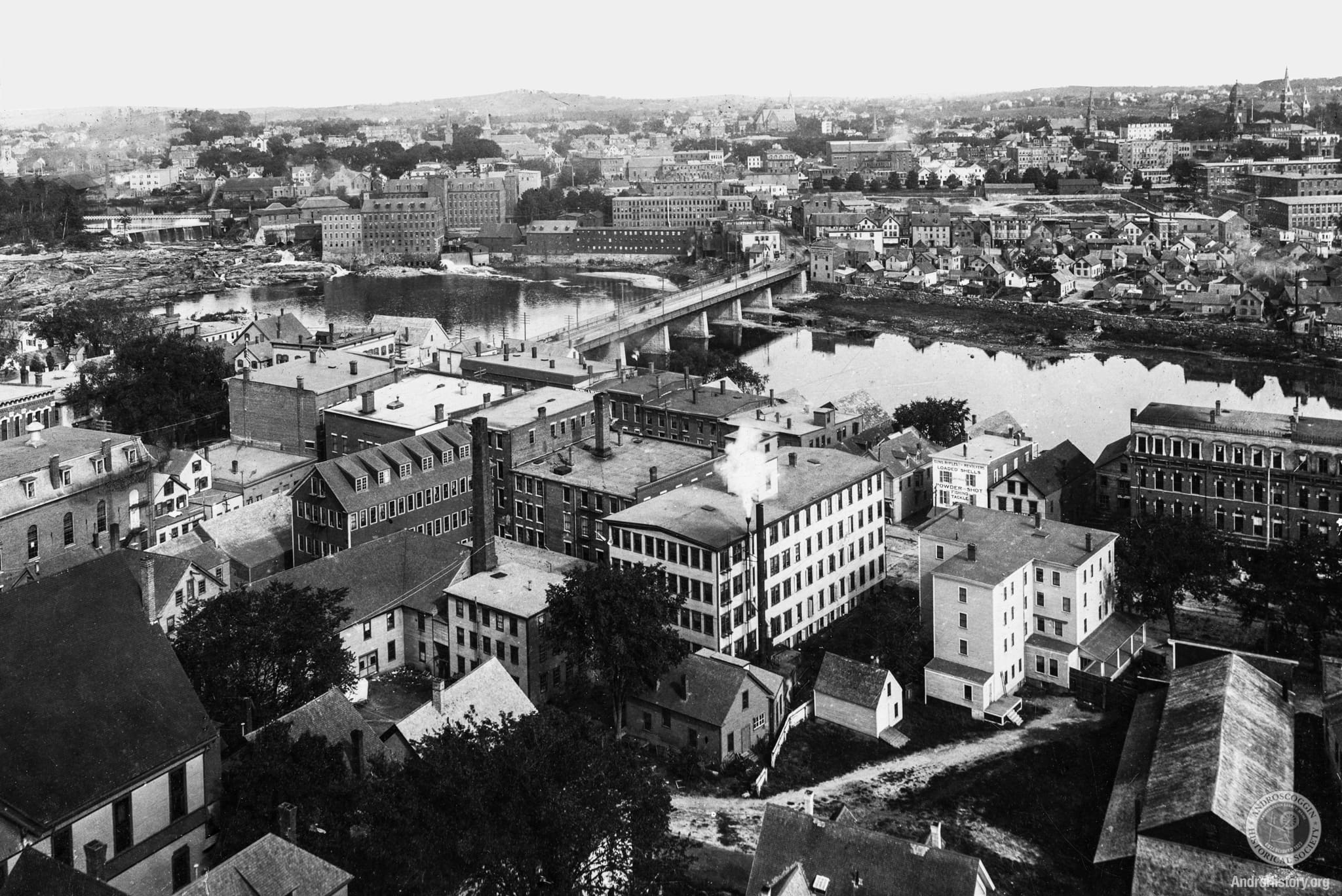 Aerial View of Lewiston from Auburn, ME - Date Unknown